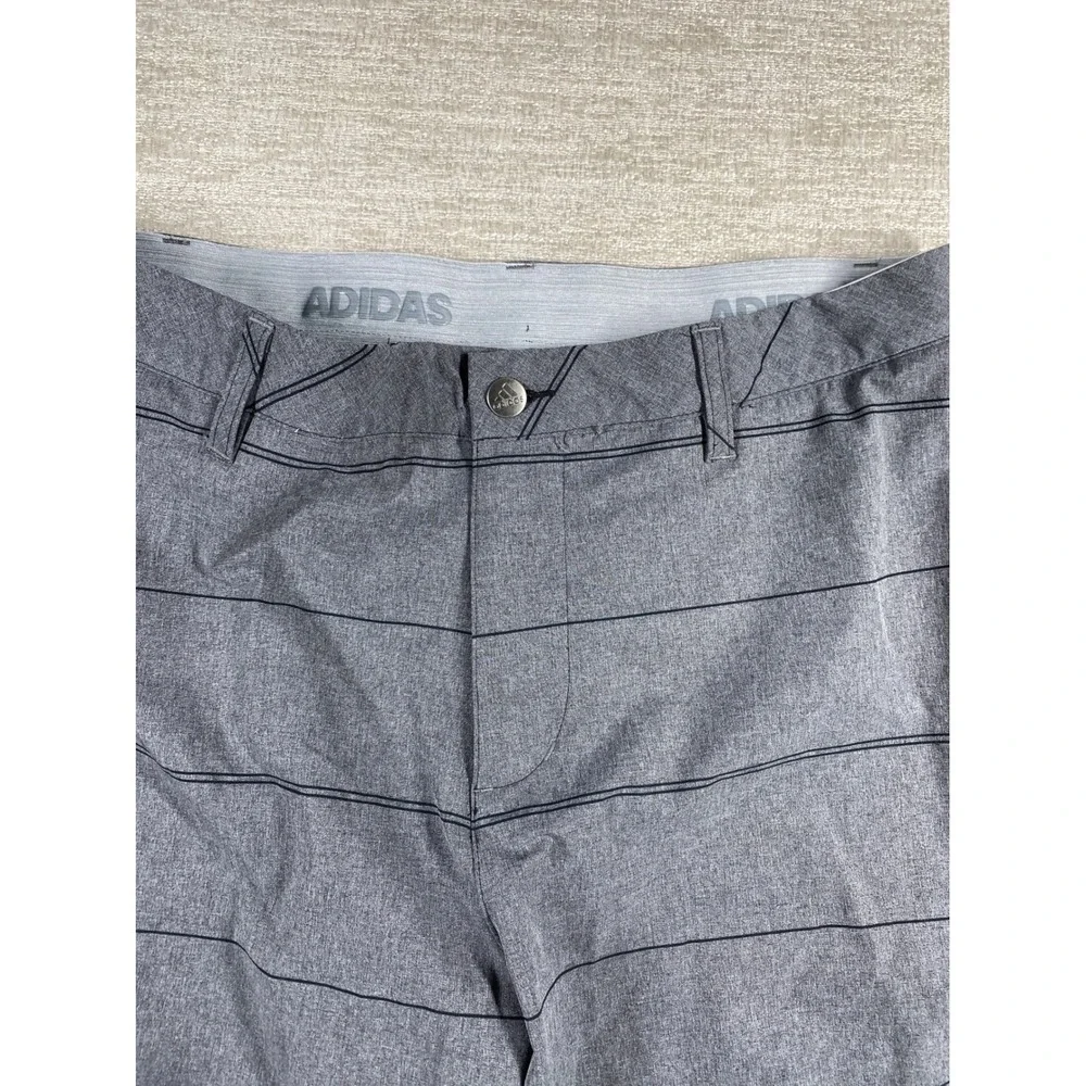 Adidas FJ9868 Ultimate365 Striped Golf Shorts Mens 32 Gray Heathered Stretch
